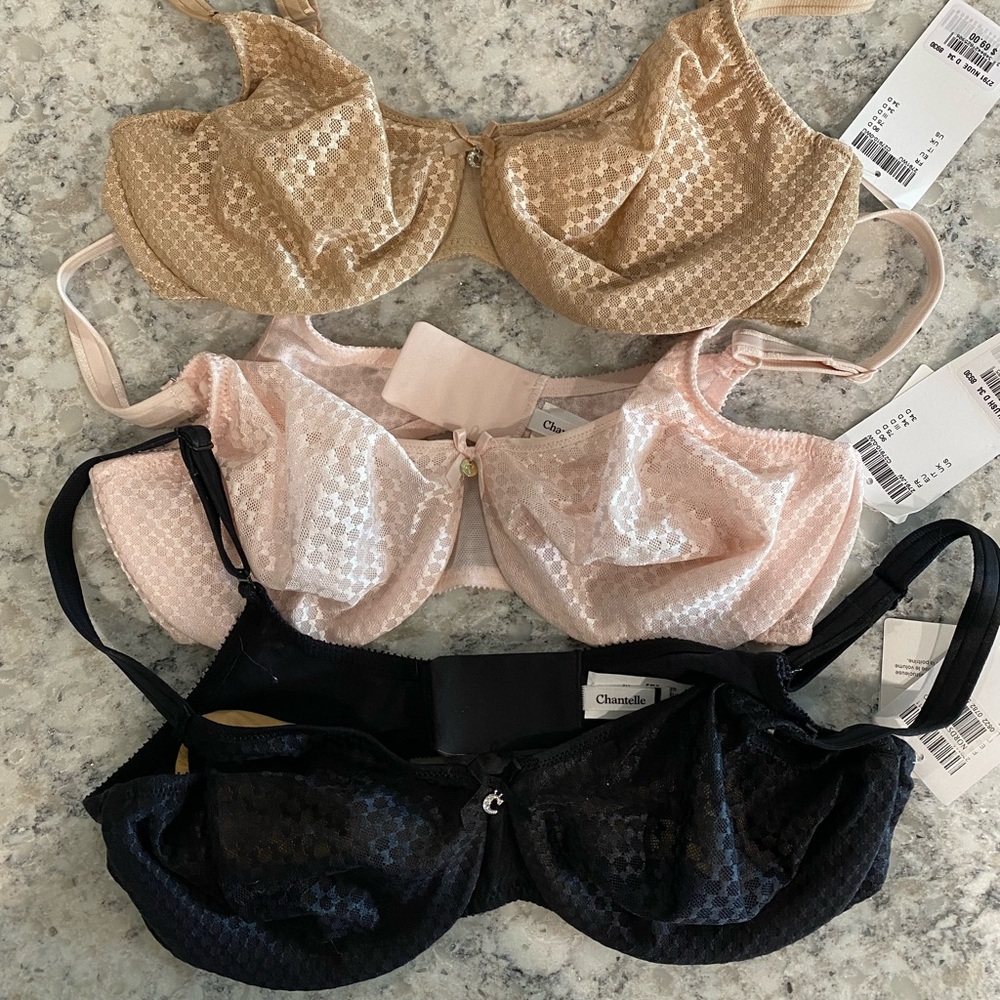 Never Been Worn! Nude Chantelle Under Wire Bras- 3 Piece Bundle- Size 34D